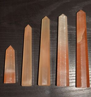 Orange Selenite Crystal Pencil / Obelisks