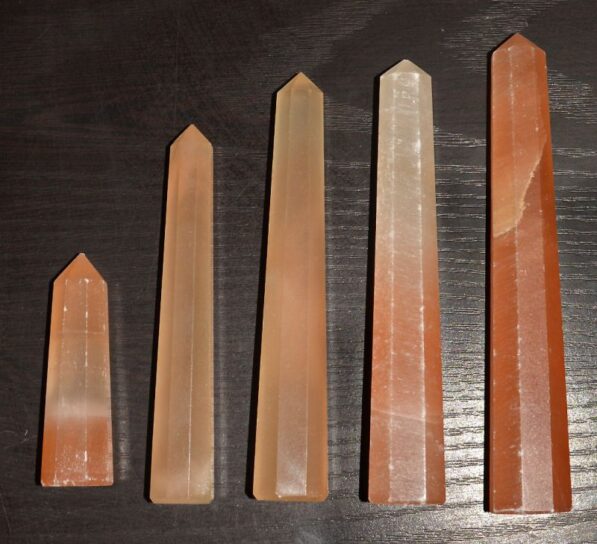 Orange Selenite Crystal Pencil / Obelisks