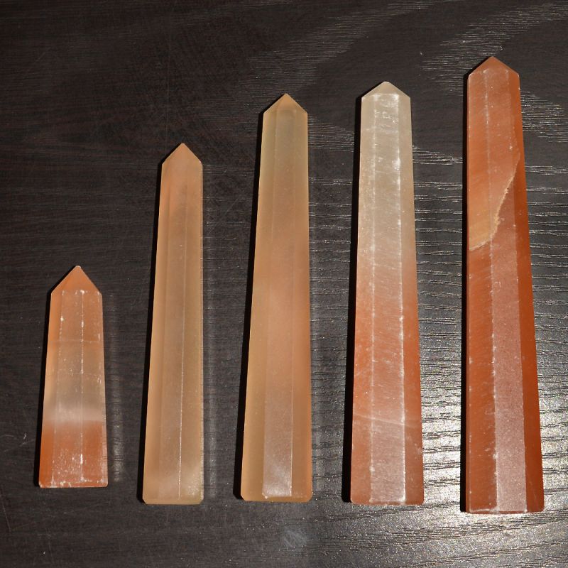 Orange Selenite Crystal Pencil / Obelisks