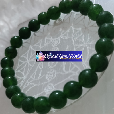Crystal Natural Green Jade Bracelet