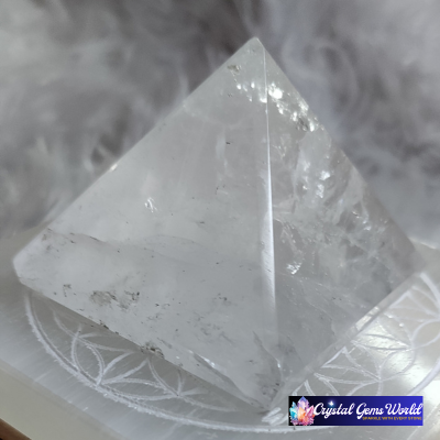 Crystal White Clear Quartz Pyramid Stone