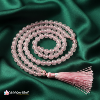 Quartz Round Bead mala