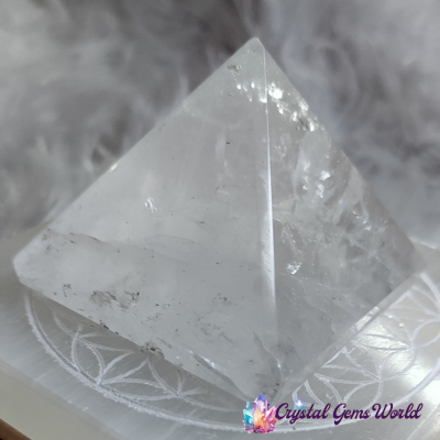 Crystal White Clear Quartz Pyramid Stone